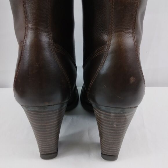 Timberland Earthkeepers Lace Up Boots Brown Leather High Heel Women's Size 8 - Picture 11 of 15